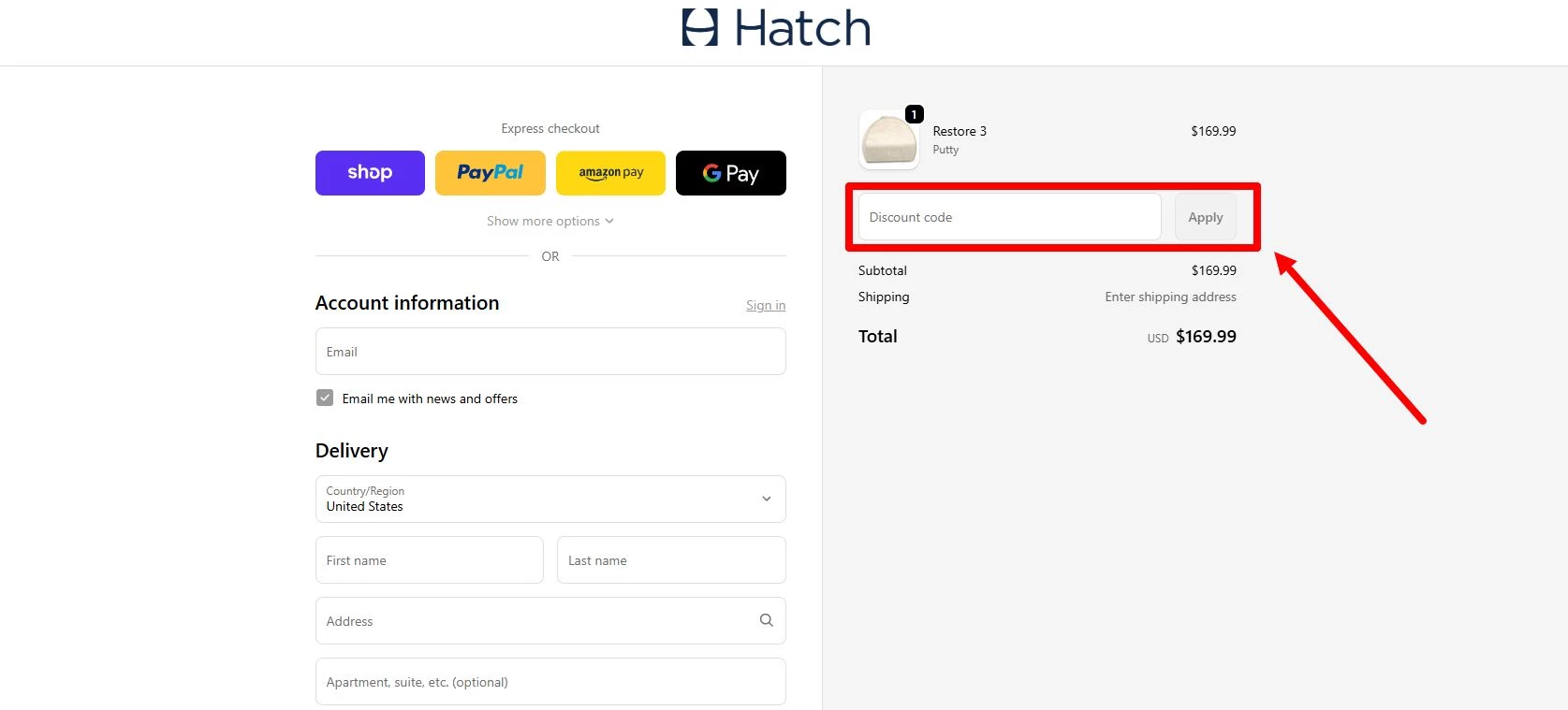 “How to apply a Hatch promo code”